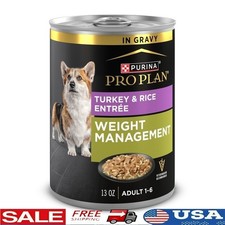 High Protein Wet Dog Food Turkey Rice Weight Management 12 Pack Cans 13 Oz Black 5.18 per gallon