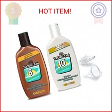 GoPong Tropic Tan Sunscreen Bottle Flask 2 Pack (16 oz Total) - Hidden Alcohol T