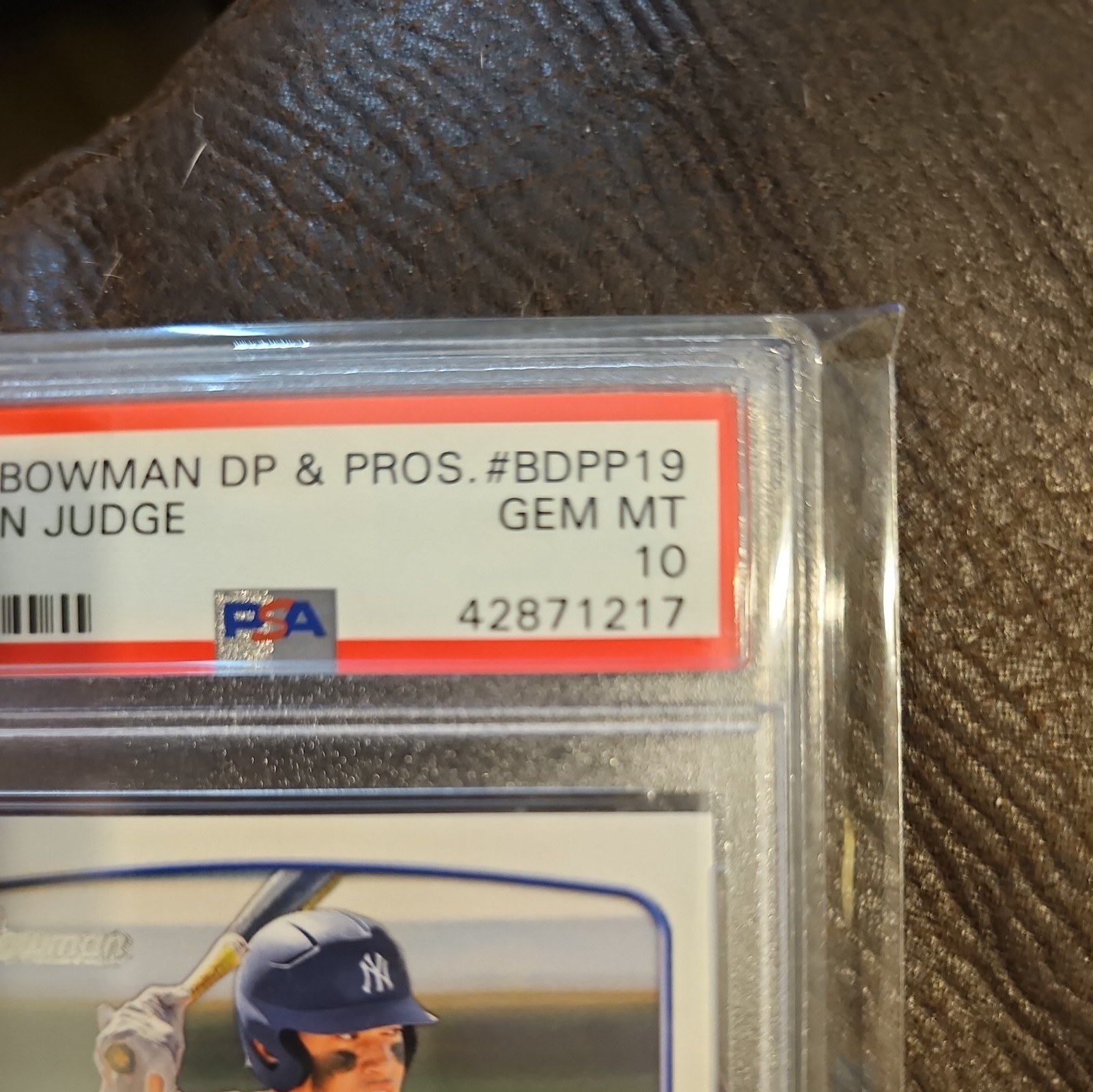 2013 Bowman DP & Pros. Aaron Judge RC #BDPP19 PSA 10 GEM MINT NYY Rookie view 3