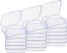 18 Pack Mini Clear Plastic Bead Storage Containers Box Case with Lid for Pills,T