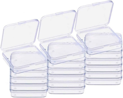 18 Pack Mini Clear Plastic Bead Storage Containers Box Case with Lid for Pills,T