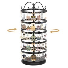 5 Tiers Metal Rotating Earring Holder Organizer Stand Adjustable Display Tree