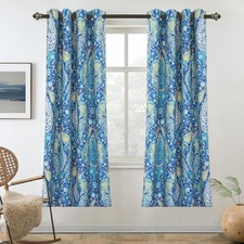 DriftAway Floral Teal Curtains for Bedroom 80 52"W x 63"L Pack of 2 ,