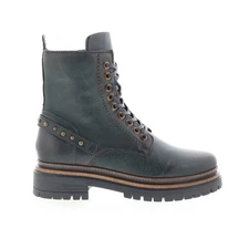 Miz Mooz Draven Womens Green Leather Lace Up Casual Dress Boots