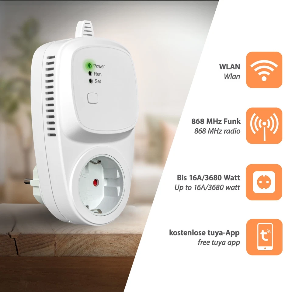 Funk Raumthermostat WiFi Smart Funksteckdose Temperaturregler Thermostat-Set App - Bild 3 von 4
