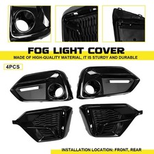 4x Black Fog Light Covers For 2016-21 Honda Civic Type-r Front Rear Bumper Set 4x Black Fog Light Covers For 2016-21 Honda Civic Type-r Front Rear Bumper Set
