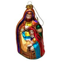 OLD WORLD Blown Glass Nativity CHRISTMAS Ornament The Holy Family 2002 OWC