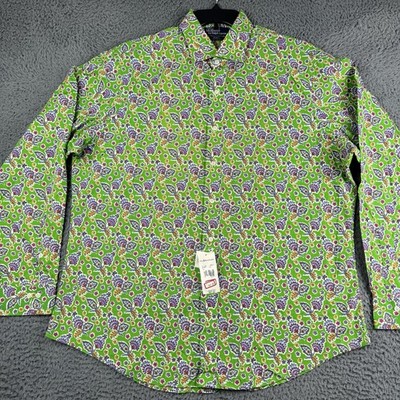 Vintage Polo Ralph Lauren Regent Shirt Men s 2XL 18 Custom Fit Paisley Deadstock