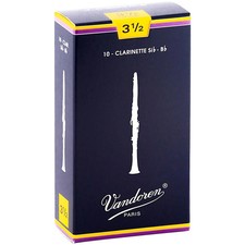 Vandoren Traditional Bb Clarinet Reeds Strength 3.5 Box of 10