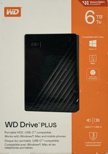 New Western Digital WD Portable Drive Plus 6TB HDD WDBLPW0060BBK-WEWM