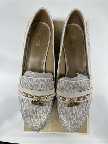 VANS Taglia 10M Michael Kors Elsa mocassino donna furgone crema firma logo scarpe slip on