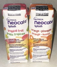 2 Nutricia Neocate Splash Tropical Fruit & Orange Pineapple 8oz