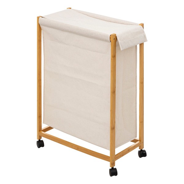 WäSchekorb Weiß WäSchebox WäSchesammler Bambus WäSchetrenner WäSchebehäLter Deko-image