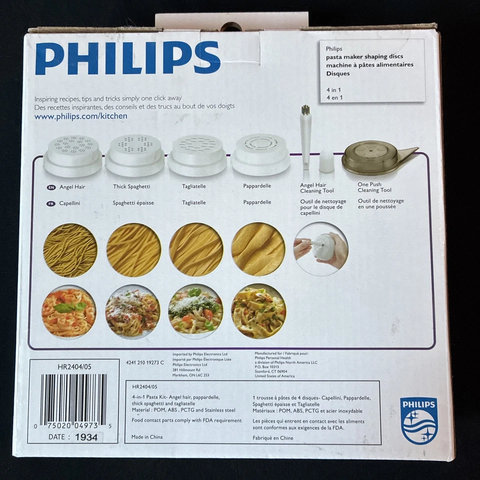 Philips 4-in-1 Kit Shaping Discs For The Philips Pasta Maker New Factory Sealed - Image 2 of 3