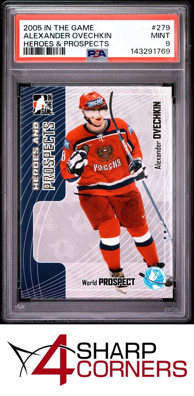 2005 IN THE GAME HEROES & PROSPECTS #279 ALEXANDER OVECHKIN RC PSA 9