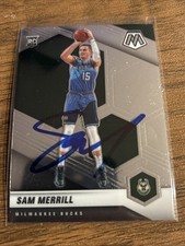Signed On Card 2020-21 Panini Mosaic - Rookie Sam Merrill #240 Milwaukee