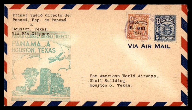 Mayfairstamps Panama Flight 1947 Pamana to Houston TX PAA Cover aaz_81093