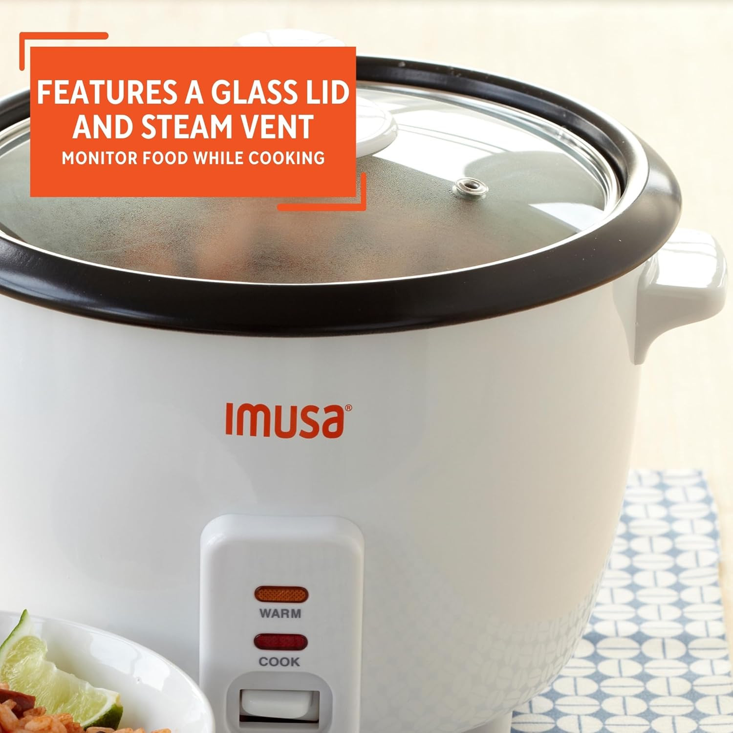 USA GAU-00012 Electric Nonstick Rice Cooker 5-Cup (Uncooked) 10-Cup (Cooked),...