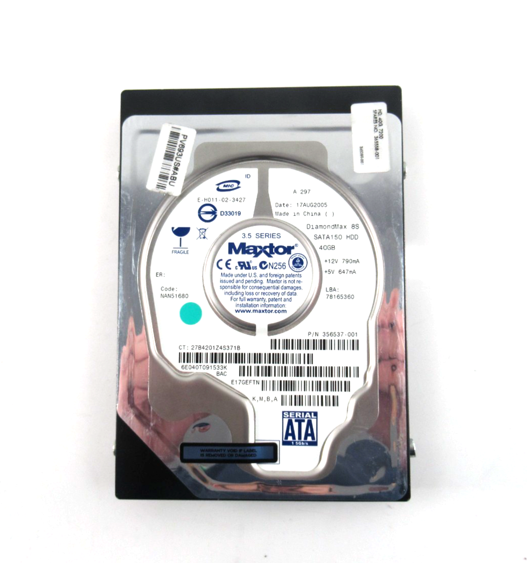 40GB SATA 3.5"" 7200RPM 1.5Gb/s 8MB HDD - 365558-001