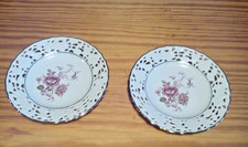 Alt Mitterteich 1887 Bavaria Teller mit feinem Goldrand und rosa / gold Bemalung