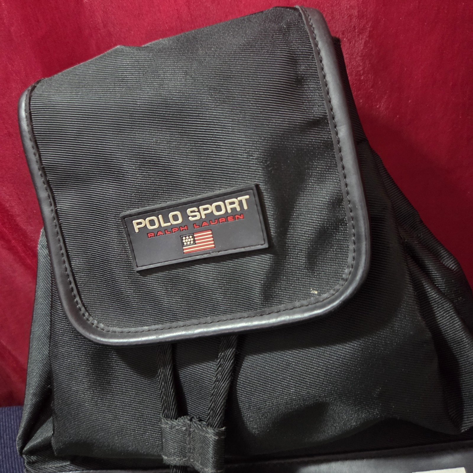 Vintage 90s Polo Sport Ralph Lauren Black Drawstring Nylon Mini Backpack thumbnail 3