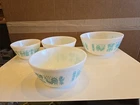 Vintage Pyrex Amish Butterprint Turqouoise Mix Bowl Set 4 pc 401 (2-402) & 403