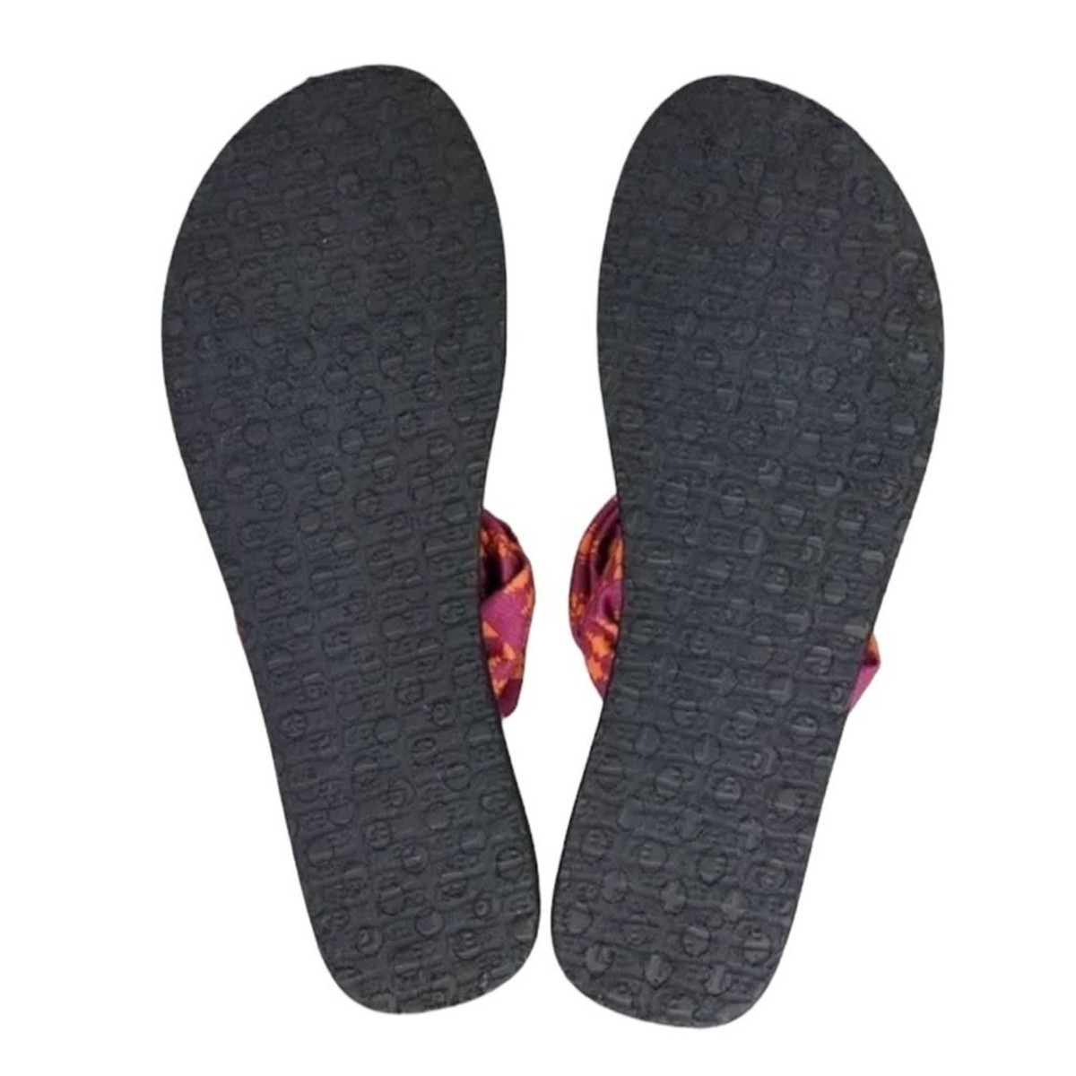 🔵 SALE 3/$25 SANUK YOGA SLING ELLA CORAL PRINT TOE POST THONG SANDALS 10 View 3