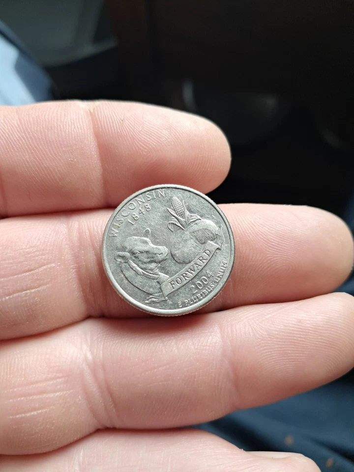 2004 Wisconsin low leaf error quarter. - Image 2 of 4