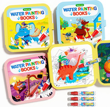 Timetome Reusable Water Painting Book for Kids - 3 Pack Magic Watercolor Books w