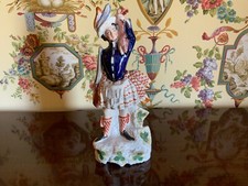 Lg 19th Century English Staffordshire Pottery Figure Scotsman on the Hunt C1870