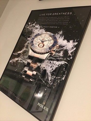 Rolex Vintage Publicidad Reimpresión Póster Reloj Enmarcado Pared 12x16 Yacht-Master - Imagen 2 de 2