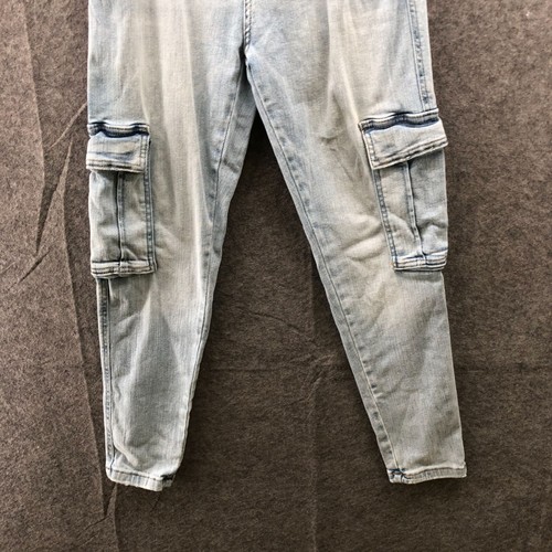 Zara Kids 11-12 Cargo Jeans Blue Light Wash Tapered Relaxed Boys Girls - Picture 4 of 7