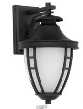Fairview Collection 1-Light 14.2 in Sconce Outdoor Black LED Etched Wall Lantern