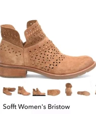 Sofft Size 6M Bristow Saddle Suede Ankle Booties Tan, New