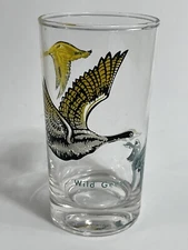 Vintage 1950's Boscul Wild Geese Drinking Glass Tumbler Weighted Bottom