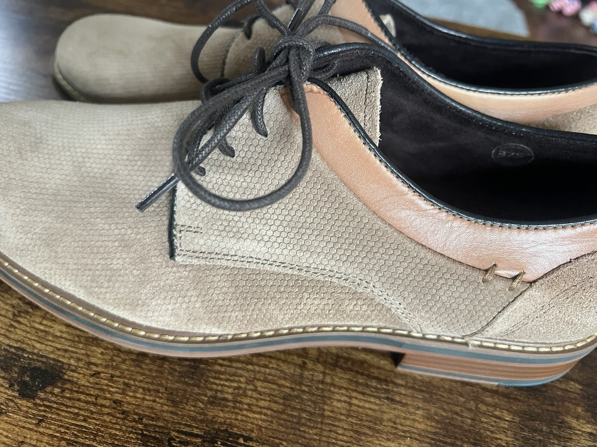 Joseph Abboud Mens Cannon Honey Comb Brown Suede Oxfords 