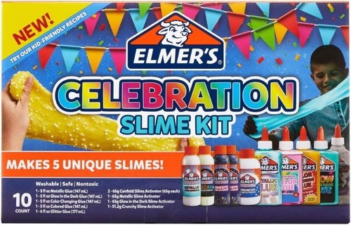 Elmer's Celebration Slime Kit 10 Count Assorted Magical Liquid Slime Activators - Picture 9 of 11