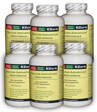 6 Btls. EZorb Calcium Capsules.  An Elixir Product. Your Savings 48.17.