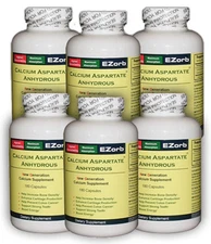 6 Btls. EZorb Calcium Capsules.   An Elixir Product. Your Savings $48.17.