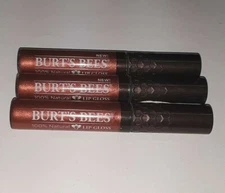 3 tube lot BURTS BEES LIP GLOSS 212 HARVEST TIME 100% NATURAL unsealed NWOP