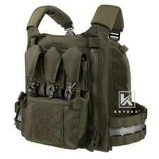 KRYDEX FCPC V5 Plate Carrier Tactical Vest Zip On Back Panel Banger Ranger Green