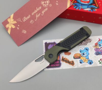 Kizer Messer Mini Militaw Frontflipper Nitro-V Stahl G10 Black Pattern Folder