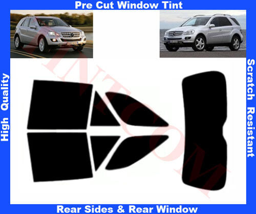 Passgenaue Tönungsfolie Mercedes ML W164 5T 2005-2011 Heck/Seitenscheiben 5%-50% - Picture 1 of 1