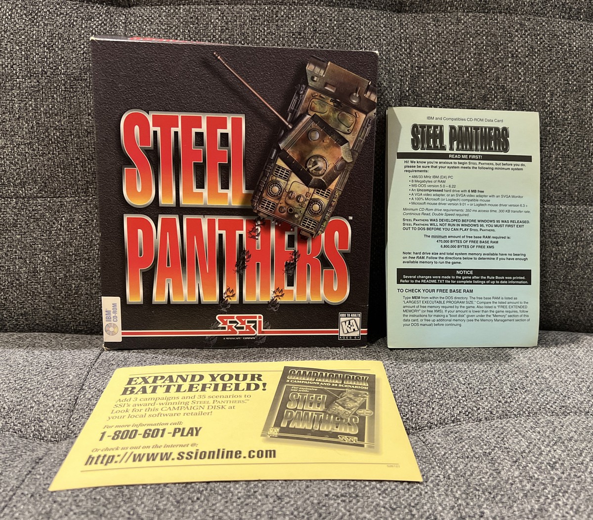 STEEL PANTHERS (1995) IBM PC Game Tank WWII SSI - BIG BOX And 