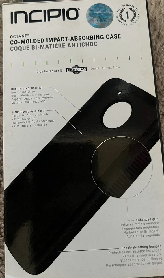 H16 NUEVO Incipio - Funda Octanaje para Motorola Moto E4 Plus - Nueva Foto 2 de 2