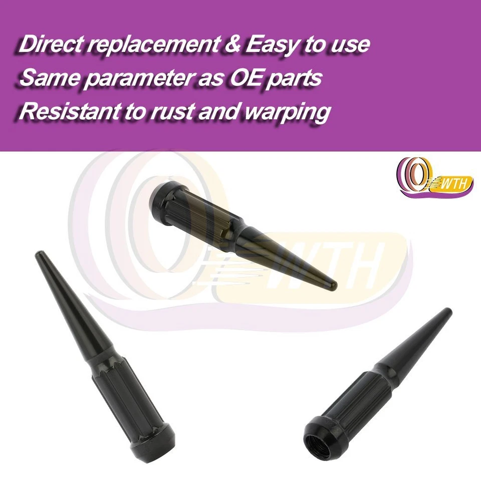 24 piezas de tuercas negras + 1 llave M14x2 para Ford F-150 Heritage Lincoln Ford Foto 2 de 4