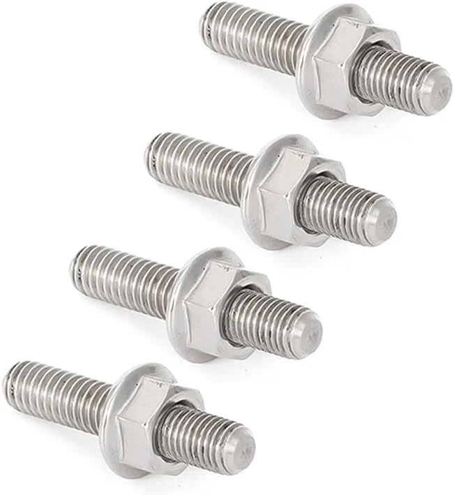 Durable Zinc Exhaust Studs and Chrome-Flanged Nuts for 1984-2015 Harley Models Foto 3 de 4