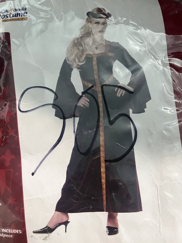 Costume Halloween Lady GUINEVERE vestito velluto a vapore copricapo adulto piccolo - Foto 1 di 8