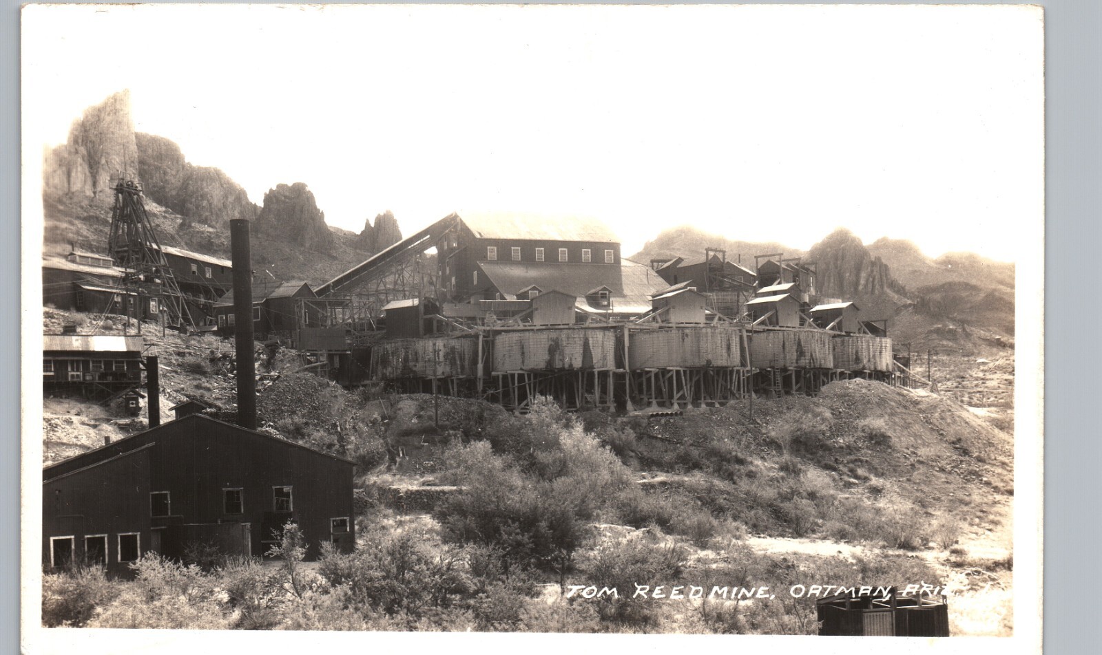 TOM REED GOLD MINE real photo postcard rppc OATMAN ARIZONA AZ frasher