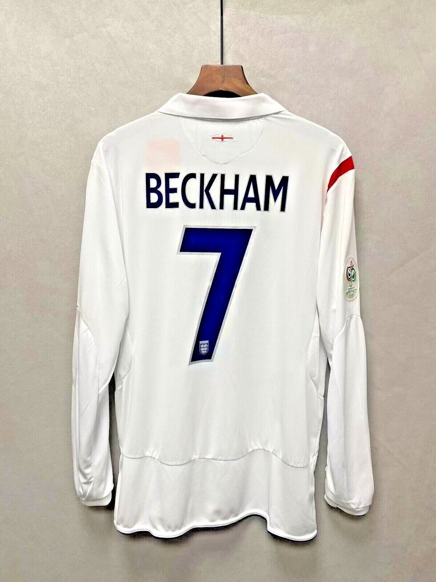 Beckham #7 England 2006 Home Premium Retro Jersey Long Beckham #7 England 2006 Home Premium Retro Jersey Long